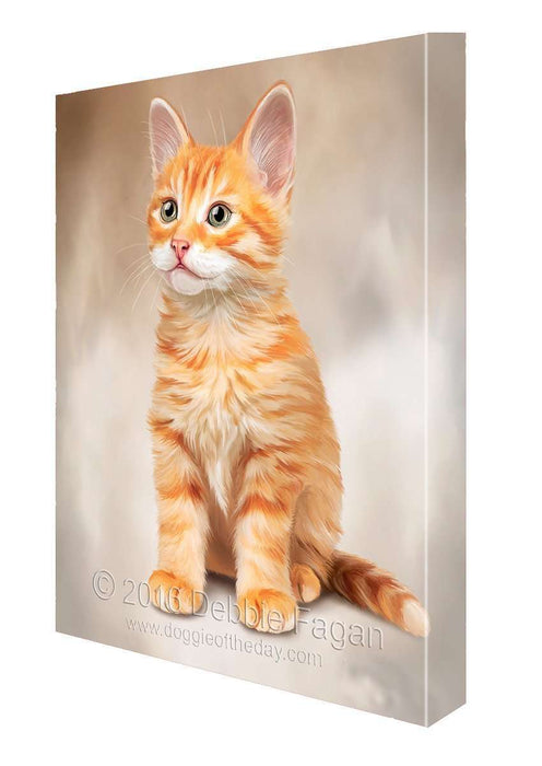 Ginger Kitty Cat Art Portrait Print Canvas