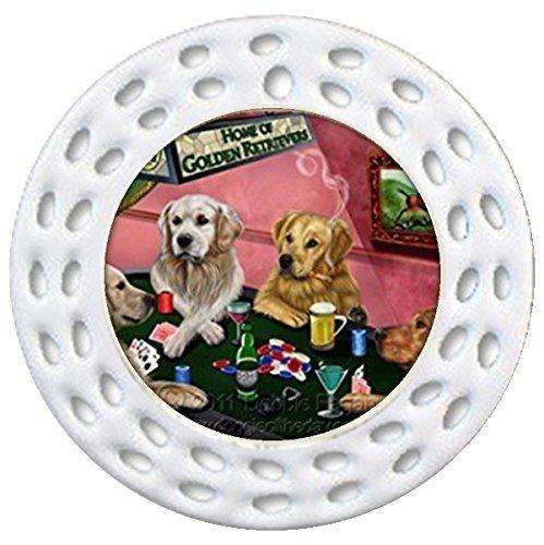 Golden Retriever Christmas Holiday Ornament 4 Dogs Playing Poker