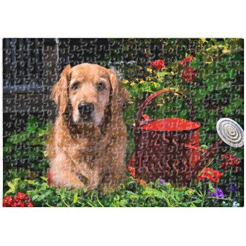 Golden Retriever Dog 25 Cent Kisses 500 Pc. Puzzle with Photo Tin