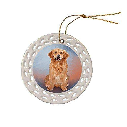 Golden Retriever Dog Ceramic Doily Ornament DPOR48316