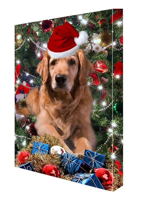 Golden Retriever Dog Christmas Canvas 18 x 24