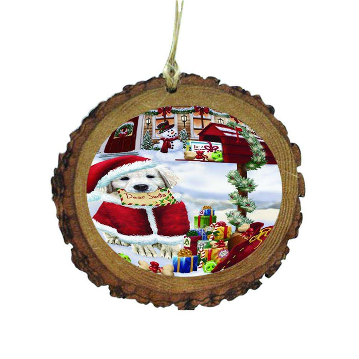 Golden Retriever Dog Dear Santa Letter Christmas Holiday Mailbox Wooden Christmas Ornament WOR49046