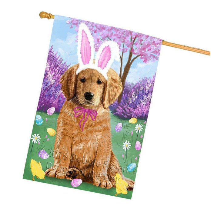 Golden Retriever Dog Easter Holiday House Flag FLG49117