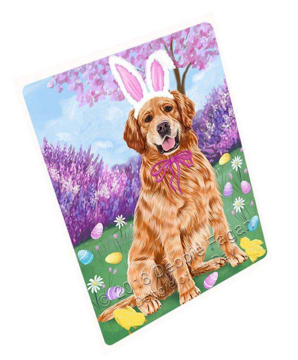 Golden Retriever Dog Easter Holiday Tempered Cutting Board C51318