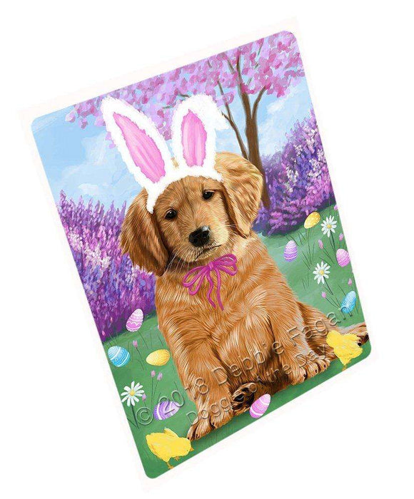 Golden Retriever Dog Easter Holiday Tempered Cutting Board C51324