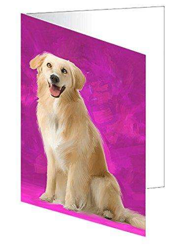Golden Retriever Dog Handmade Artwork Assorted Pets Greeting Cards and Note Cards with Envelopes for All Occasions and Holiday Seasons D368