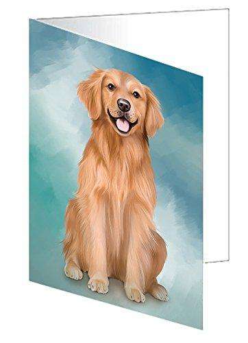 Golden Retriever Dog Handmade Artwork Assorted Pets Greeting Cards and Note Cards with Envelopes for All Occasions and Holiday Seasons GCD48920