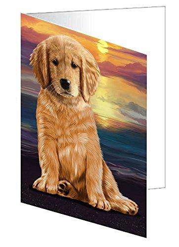 Golden Retriever Dog Handmade Artwork Assorted Pets Greeting Cards and Note Cards with Envelopes for All Occasions and Holiday Seasons