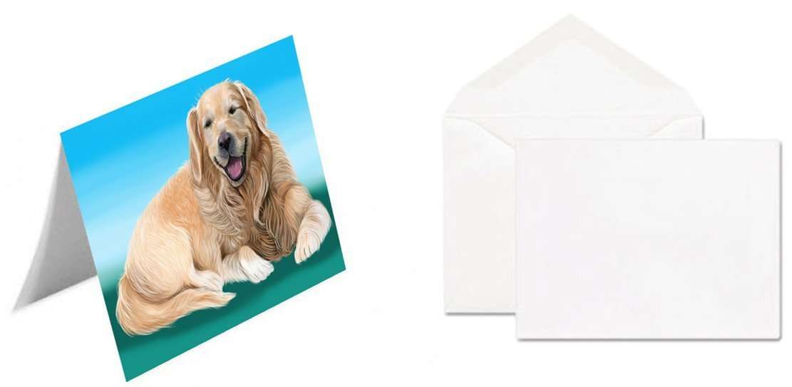 Golden Retriever Dog Handmade Artwork Assorted Pets Greeting Cards and Note Cards with Envelopes for All Occasions and Holiday Seasons