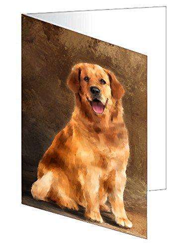 Golden Retriever Dog Handmade Artwork Assorted Pets Greeting Cards and Note Cards with Envelopes for All Occasions and Holiday Seasons