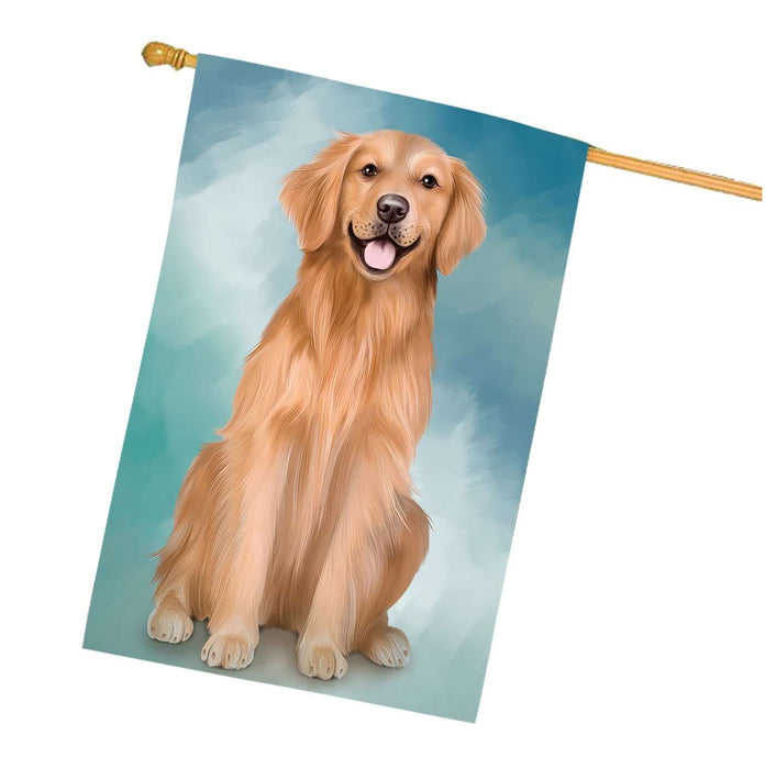 Golden Retriever Dog House Flag FLG48261