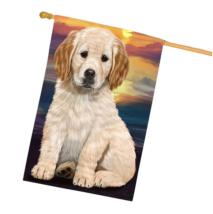 Golden Retriever Dog House Flag
