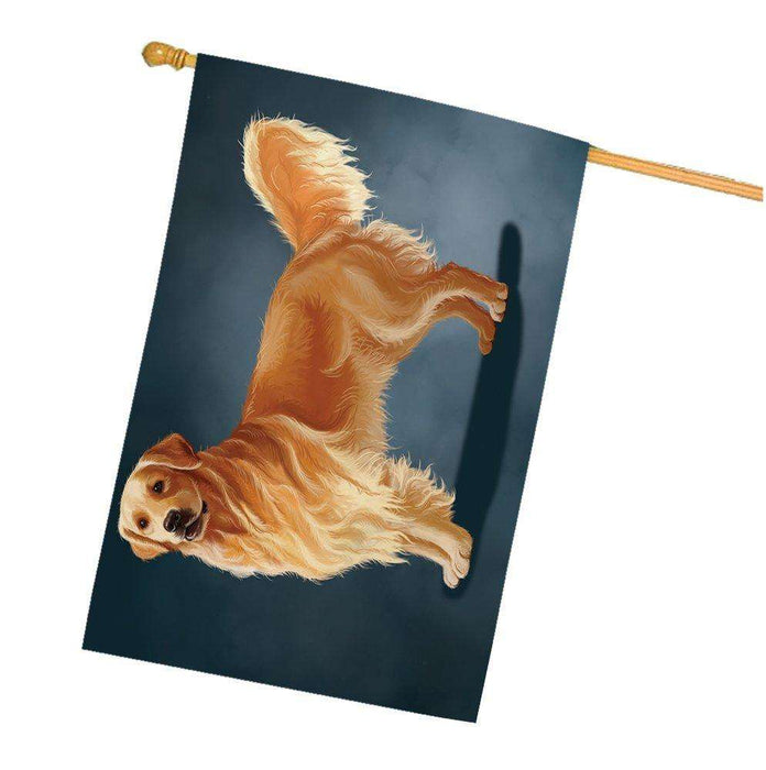 Golden Retriever Dog House Flag