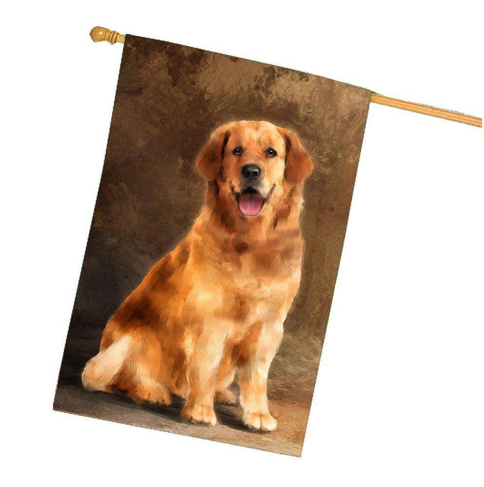 Golden Retriever Dog House Flag