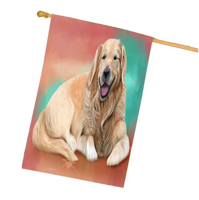 Golden Retriever Dog House Flag