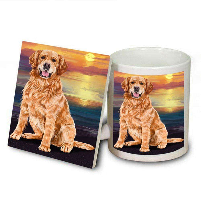 Golden Retriever Dog Mug and Coaster Set