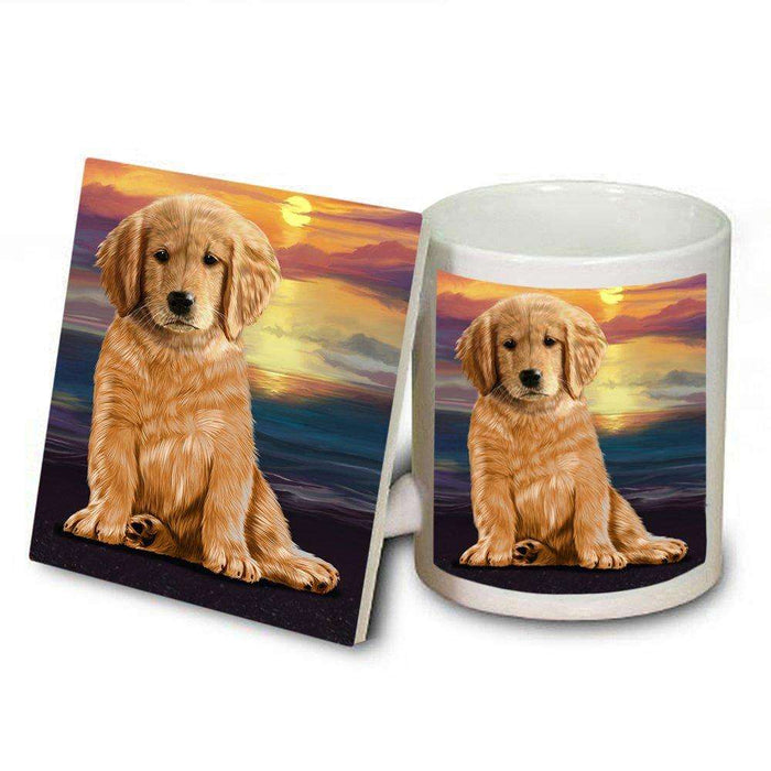 Golden Retriever Dog Mug and Coaster Set