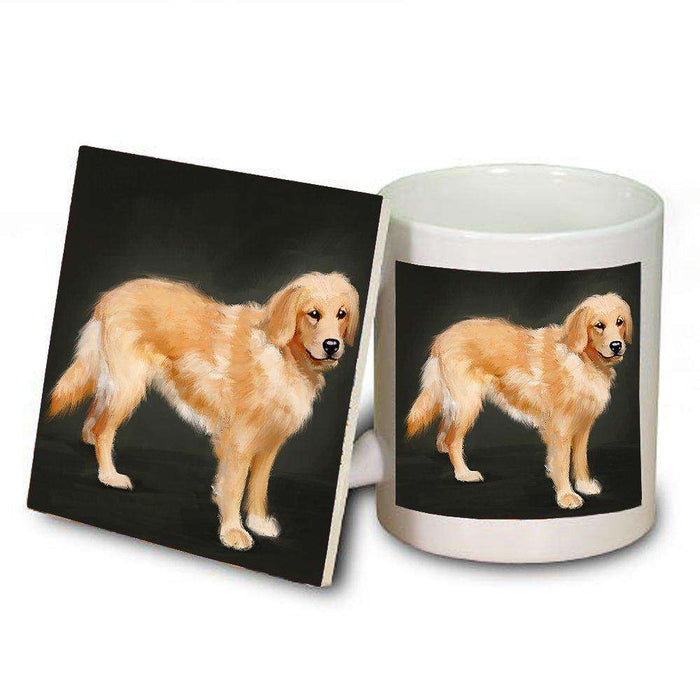 Golden Retriever Dog Mug and Coaster Set