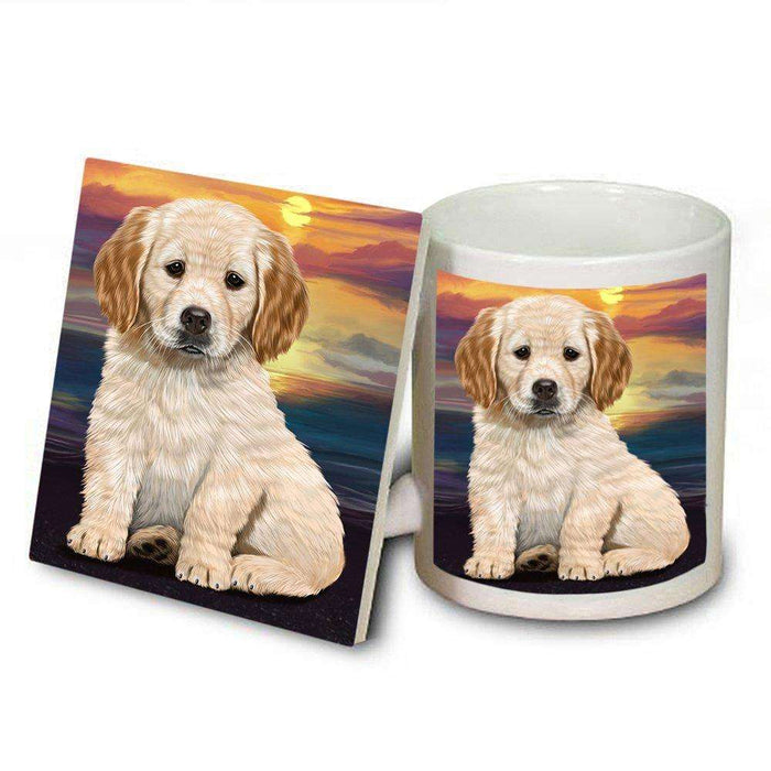 Golden Retriever Dog Mug and Coaster Set