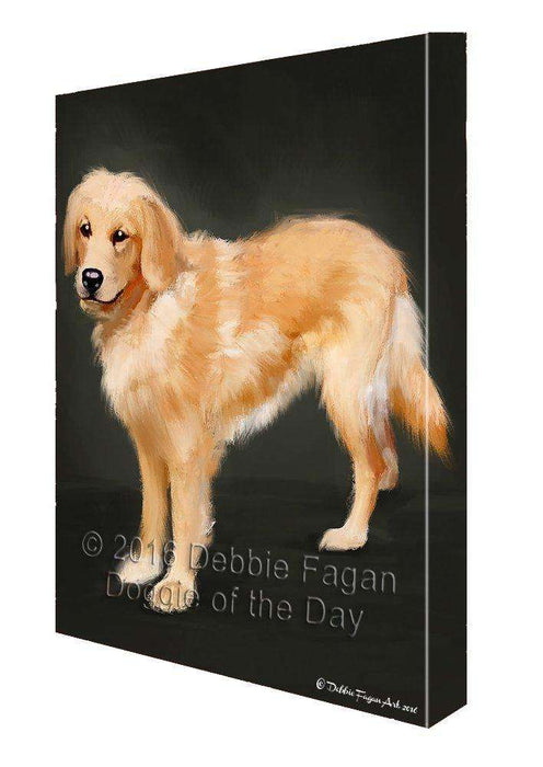 Golden Retriever Dog Painting Printed on Canvas Wall Art