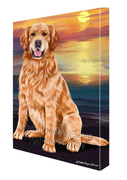 Golden Retriever Dog Painting Printed on Canvas Wall Art