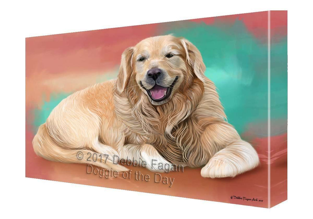 Golden Retriever Dog Painting Printed on Canvas Wall Art