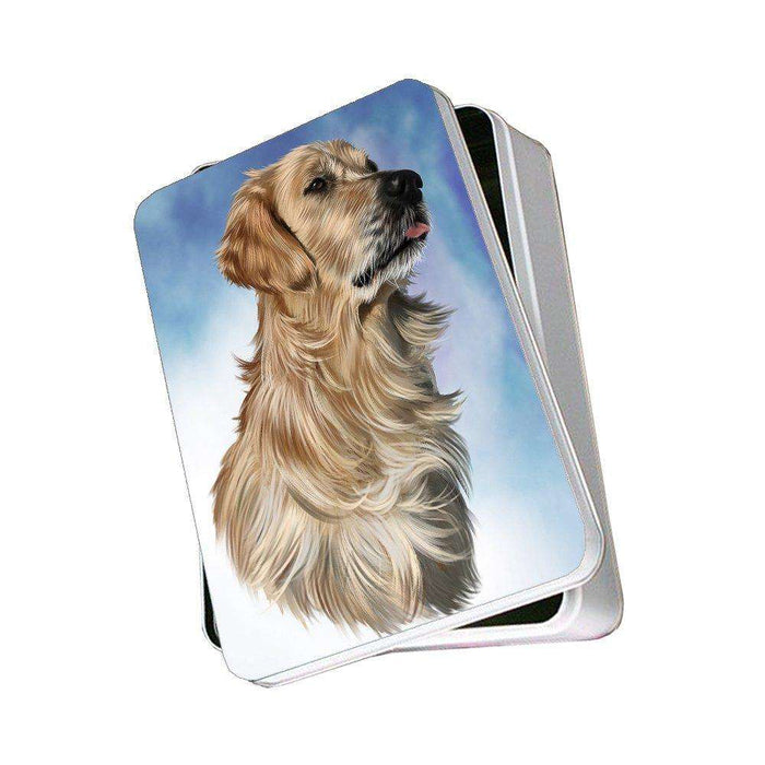 Golden Retriever Dog Photo Storage Tin