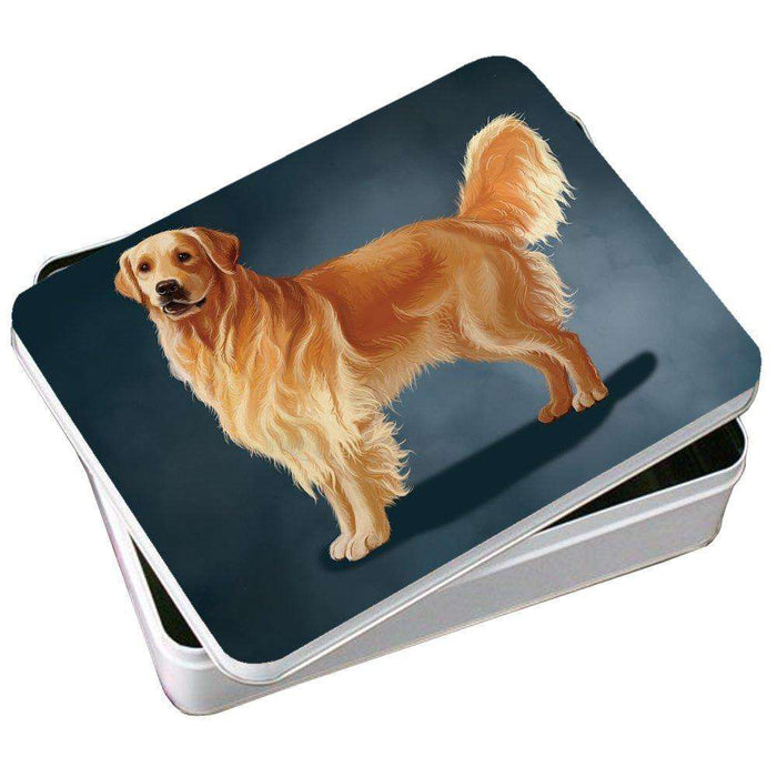 Golden Retriever Dog Photo Storage Tin