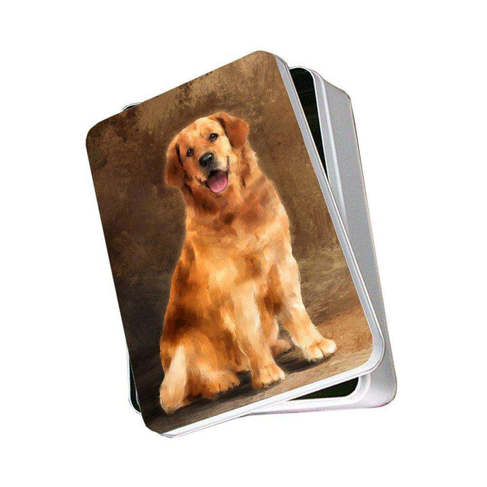 Golden Retriever Dog Photo Storage Tin