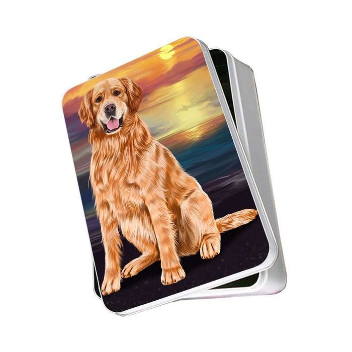 Golden Retriever Dog Photo Storage Tin