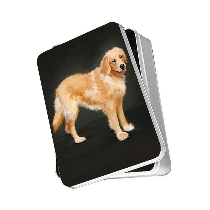 Golden Retriever Dog Photo Storage Tin