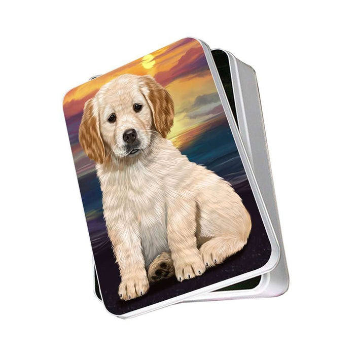 Golden Retriever Dog Photo Storage Tin