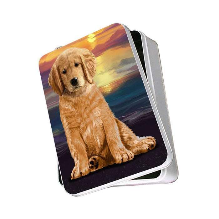 Golden Retriever Dog Photo Storage Tin