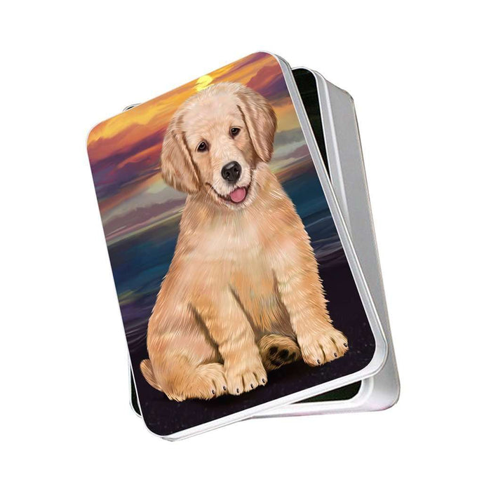 Golden Retriever Dog Photo Storage Tin