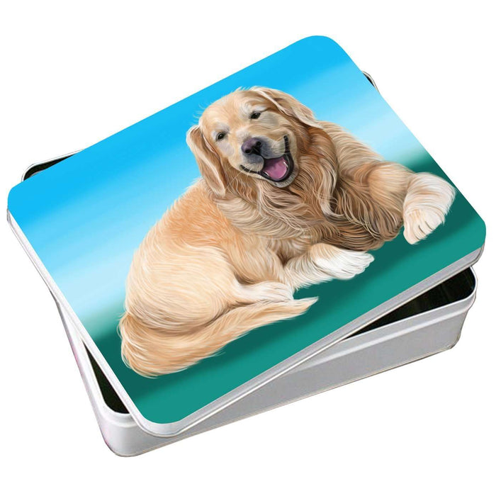 Golden Retriever Dog Photo Storage Tin