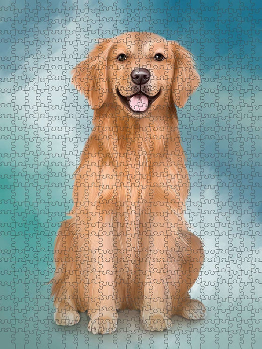 Golden Retriever Dog Puzzle with Photo Tin PUZL48795
