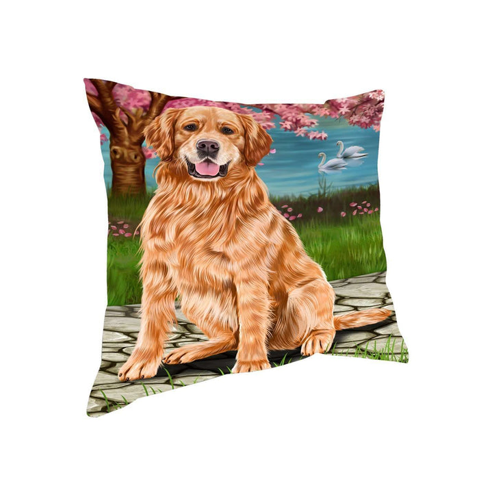 Golden Retriever Dog Throw Pillow