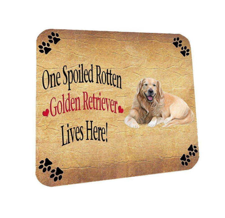 Golden Retriever Spoiled Rotten Dog Coasters Set of 4