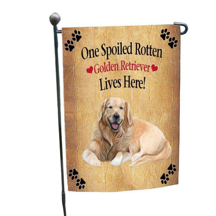 Golden Retriever Spoiled Rotten Dog Garden Flag