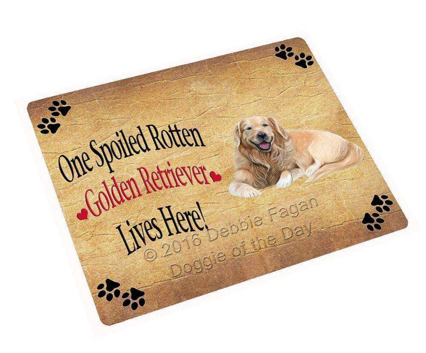Golden Retriever Spoiled Rotten Dog Tempered Cutting Board