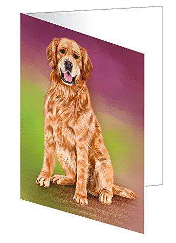 Golden Retrievers Adult Dog Handmade Artwork Assorted Pets Greeting Cards and Note Cards with Envelopes for All Occasions and Holiday Seasons