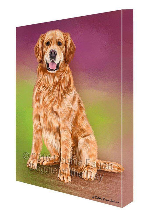 Golden Retrievers Adult Dog Painting Printed on Canvas Wall Art