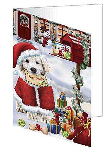 Golden Retrievers Dear Santa Letter Christmas Holiday Mailbox Dog Handmade Artwork Assorted Pets Greeting Cards and Note Cards with Envelopes for All Occasions and Holiday Seasons