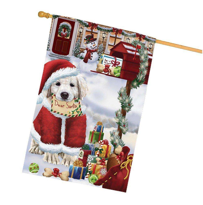 Golden Retrievers Dear Santa Letter Christmas Holiday Mailbox Dog House Flag