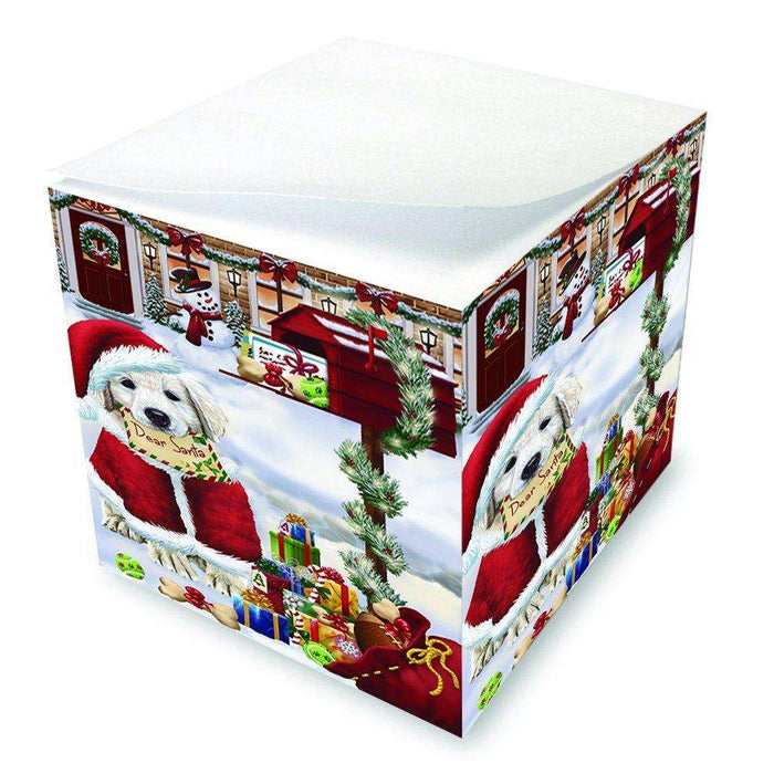 Golden Retrievers Dear Santa Letter Christmas Holiday Mailbox Dog Note Cube D097