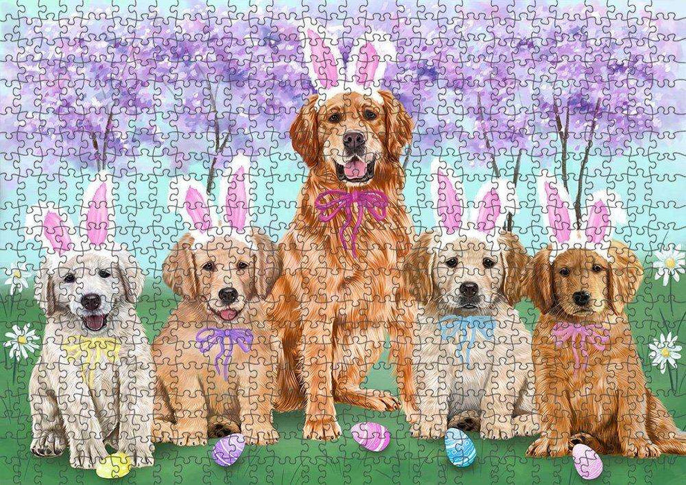 Golden Retrievers Dog Easter Holiday Puzzle with Photo Tin PUZL50019