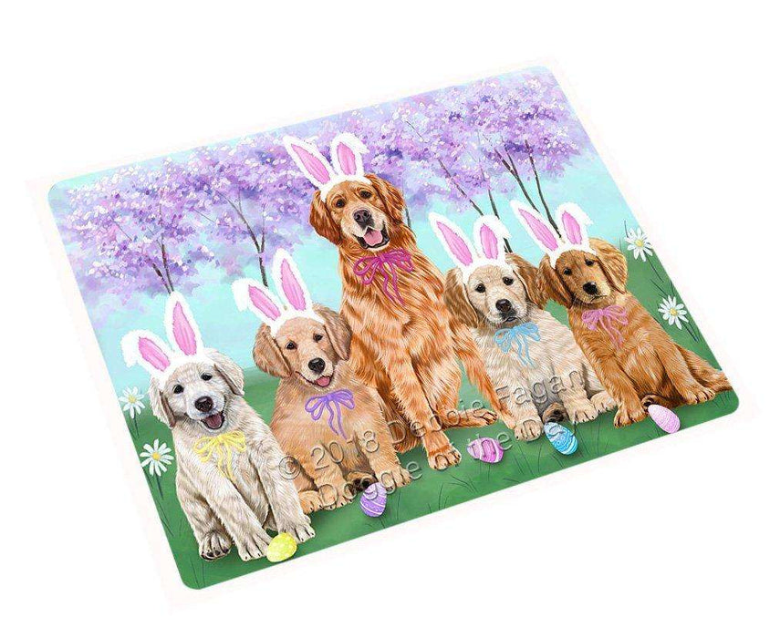Golden Retrievers Dog Easter Holiday Tempered Cutting Board C51321