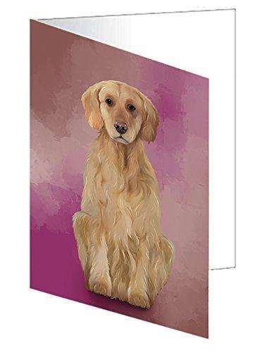 Golden Retrievers Dog Handmade Artwork Assorted Pets Greeting Cards and Note Cards with Envelopes for All Occasions and Holiday Seasons D152