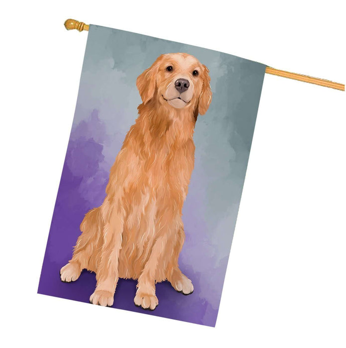 Golden Retrievers Dog House Flag