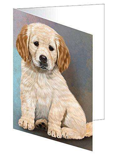 Golden Retrievers Puppy Dog Handmade Artwork Assorted Pets Greeting Cards and Note Cards with Envelopes for All Occasions and Holiday Seasons